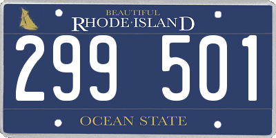 RI license plate 299501