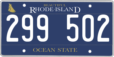 RI license plate 299502