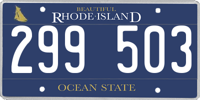 RI license plate 299503
