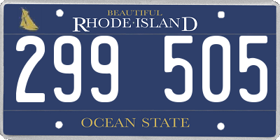RI license plate 299505