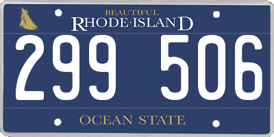 RI license plate 299506
