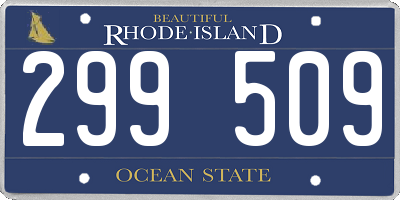 RI license plate 299509