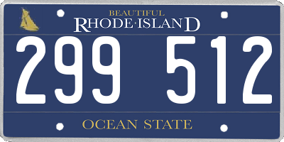 RI license plate 299512