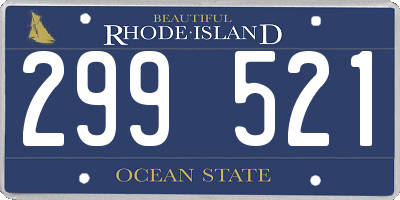 RI license plate 299521