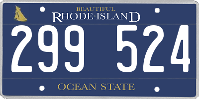 RI license plate 299524