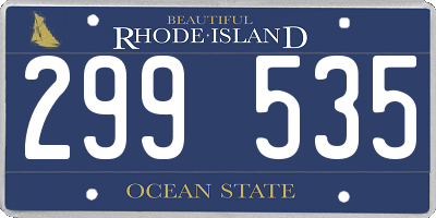 RI license plate 299535