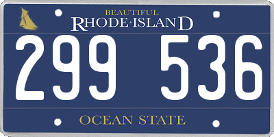 RI license plate 299536