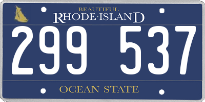 RI license plate 299537