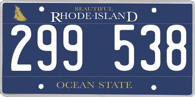 RI license plate 299538