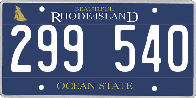 RI license plate 299540