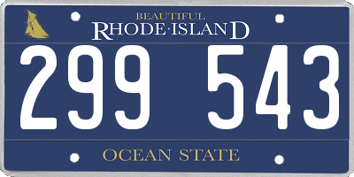 RI license plate 299543