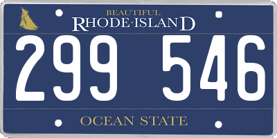 RI license plate 299546