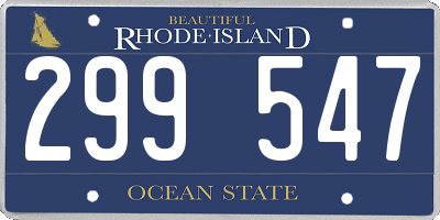 RI license plate 299547