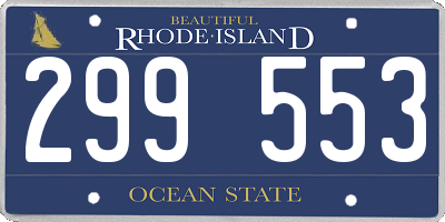 RI license plate 299553
