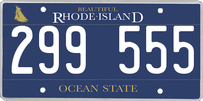 RI license plate 299555