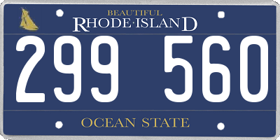 RI license plate 299560