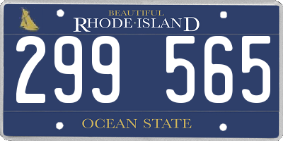 RI license plate 299565