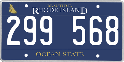 RI license plate 299568