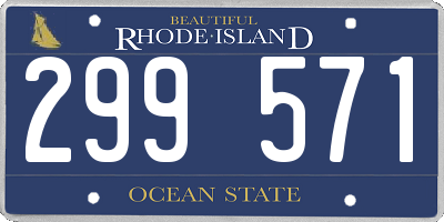 RI license plate 299571