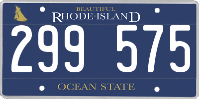 RI license plate 299575