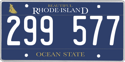 RI license plate 299577