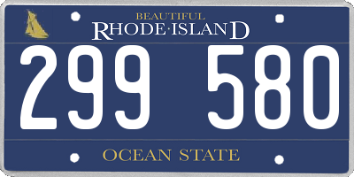 RI license plate 299580