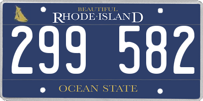 RI license plate 299582