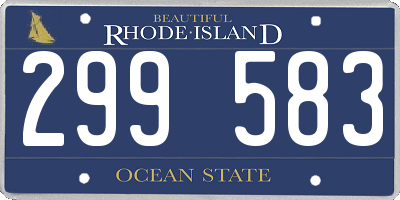 RI license plate 299583