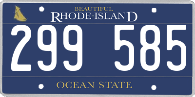 RI license plate 299585