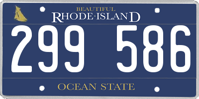 RI license plate 299586