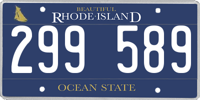 RI license plate 299589