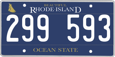 RI license plate 299593