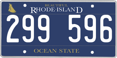 RI license plate 299596