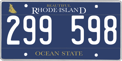 RI license plate 299598