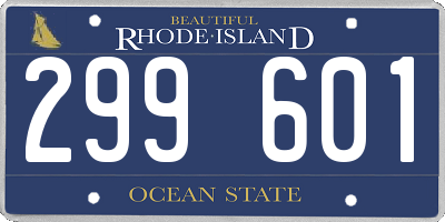 RI license plate 299601