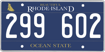 RI license plate 299602