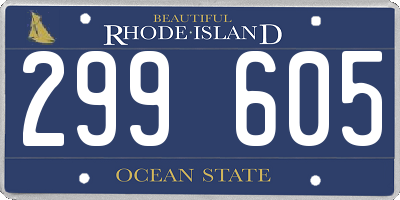 RI license plate 299605