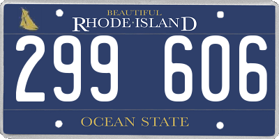RI license plate 299606