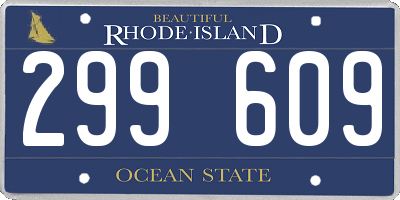 RI license plate 299609