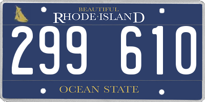 RI license plate 299610