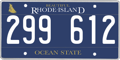 RI license plate 299612