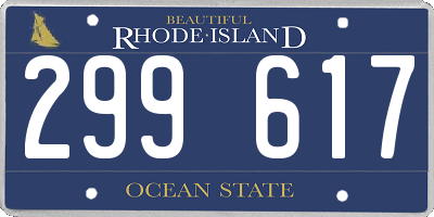 RI license plate 299617