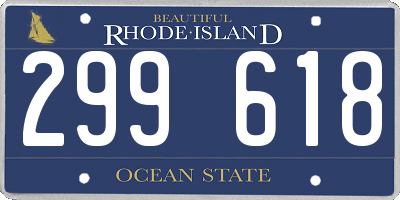 RI license plate 299618