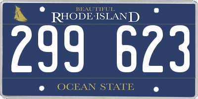 RI license plate 299623