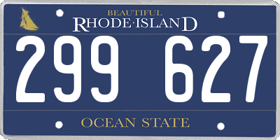 RI license plate 299627
