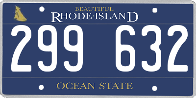 RI license plate 299632
