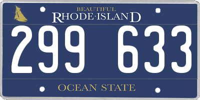 RI license plate 299633