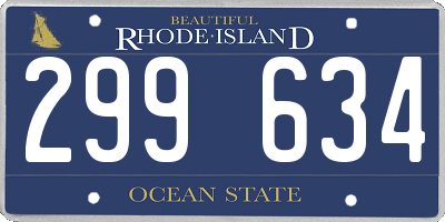 RI license plate 299634