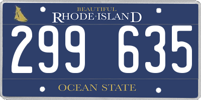 RI license plate 299635