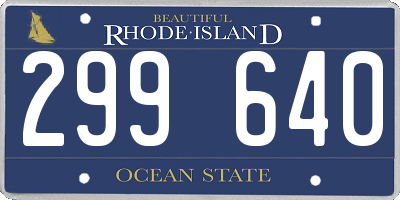 RI license plate 299640